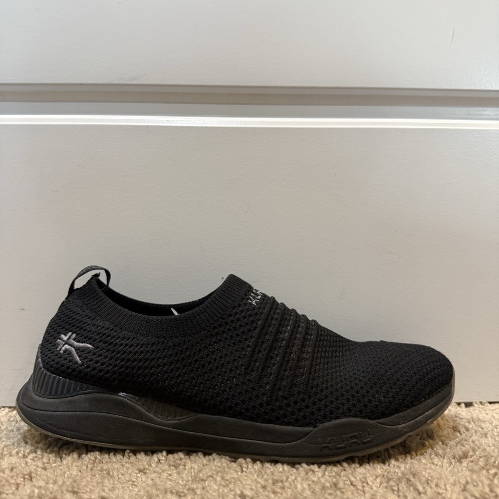 KURU Shoes Womens Size 8.5 Black Knit Slip On Casual Comfort Walking Sneakers
